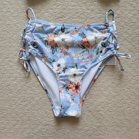 HURLEY Floral Tankini Light Blue 2 Piece Swimwear Swimsuit - Picture 3 of 9